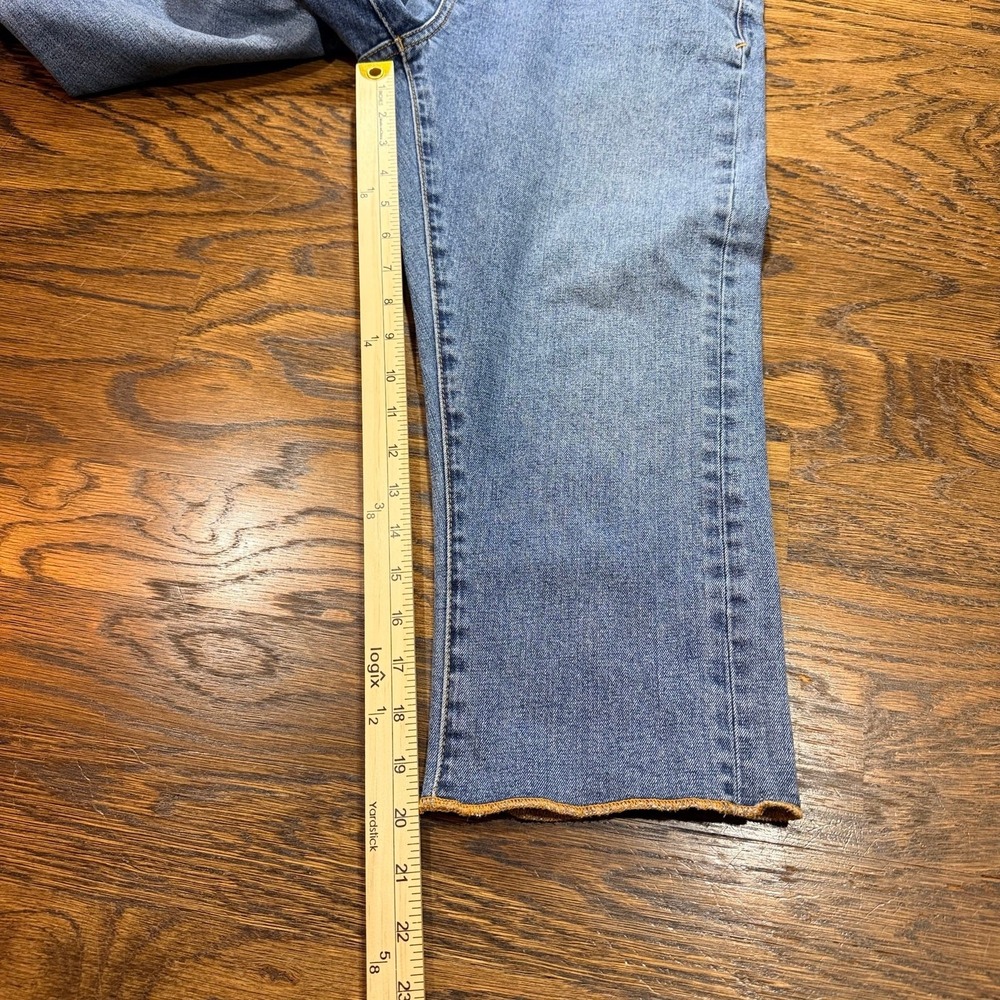 Pilcro and the Letterpress Slim Boyfriend Capri Women 30 Blue Raw Hem Jeans - Picture 8 of 9
